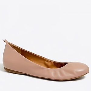 J. Crew Anya Leather Flats - Warm Beige size 7 EUC